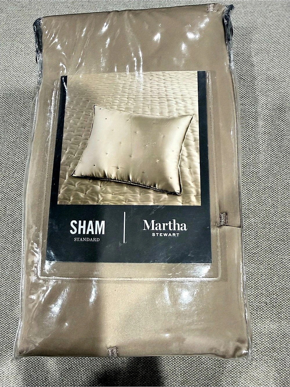 Martha Stewart Standard Sham Satin Beige NWT